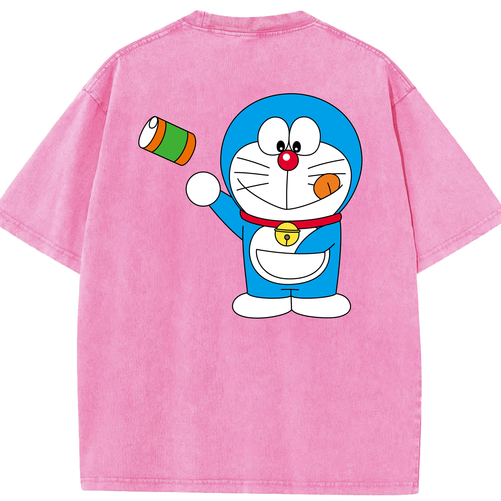（画像用） ドラえもん Doraemon 綿100% ヴィンテージ風 半袖Tシャツ（背面プリント）